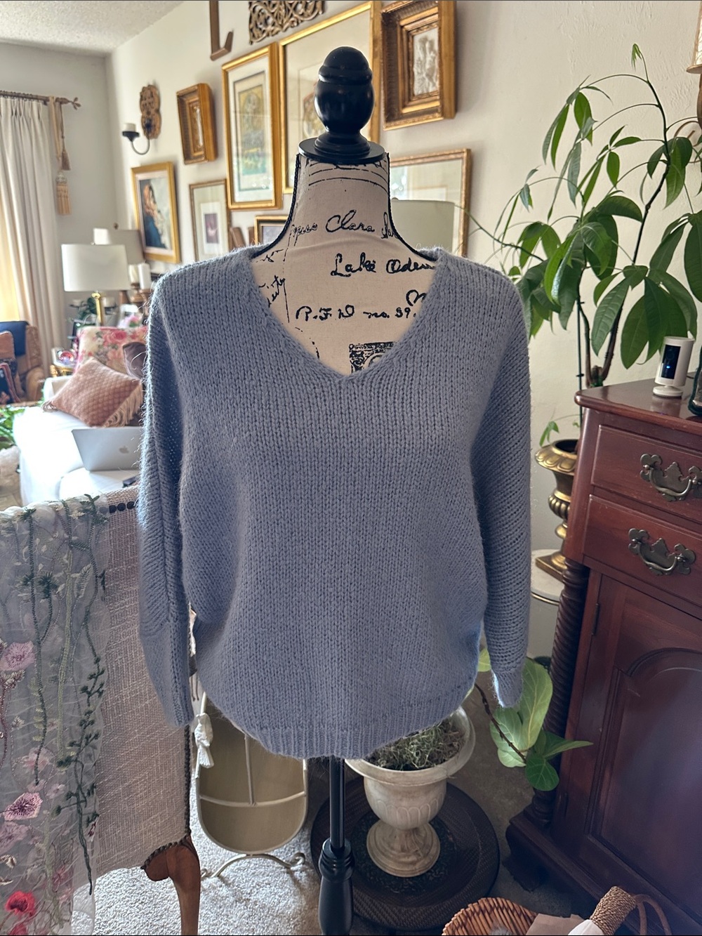Magaschoni V Neck Dolman Sleeves